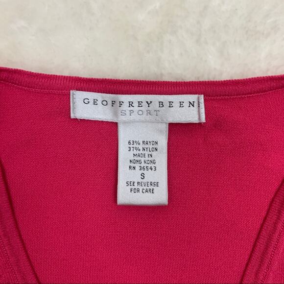Geoffrey Beene Sport Hot Pink Sleeveless Crossover Wrap Top Small - Picture 5 of 7